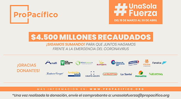 Campaña #UnaSolaFuerza suma $4.500 millones en donaciones, Invest Pacific